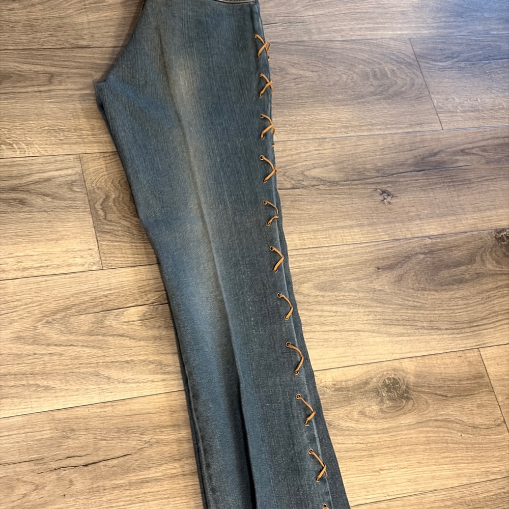 Clio Denim jeans - Leather Lace up
